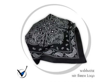 Tuch, 100 % Baumwolle, Standardmotiv "Paisley", Schwarz