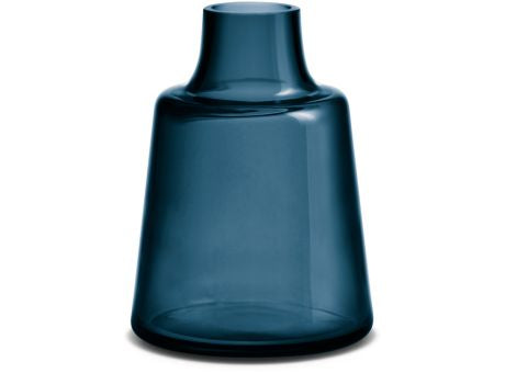 Holmegaard Flora Vase kurzer Hals blau 24cm
