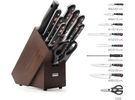 Wüsthof CLASSIC Messerblock Eschenholz braun mit 9 Teilen
