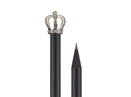 Bleistift, schwarzer Bleistift mit Krone