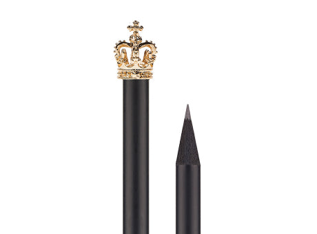 Bleistift, schwarzer Bleistift mit Krone