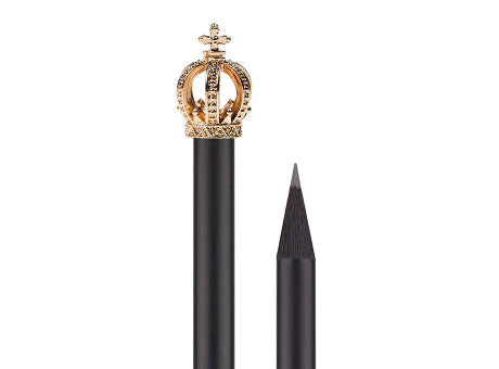 Bleistift, schwarzer Bleistift mit Krone