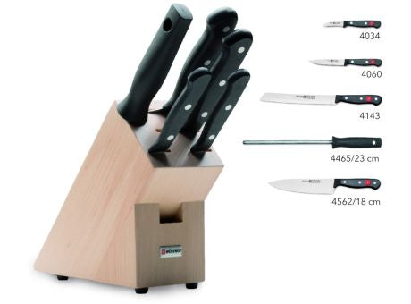 Wüsthof GOURMET Messerblock NEU Buchenholz natur mit 5 Teilen