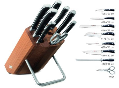 Wüsthof CLASSIC IKON  Messerblock Thermobuchenholz mit 8 Teilen