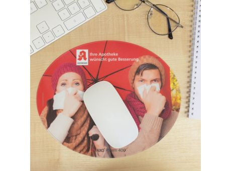 Mousepad AXOPharm 400, 24 x 19,5 cm rechteckig, 1,5 mm dick