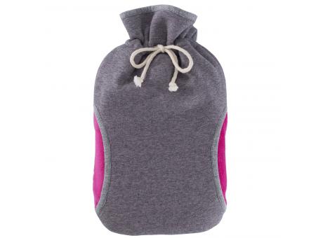 Öko-Wärmflasche Muff pink/grau