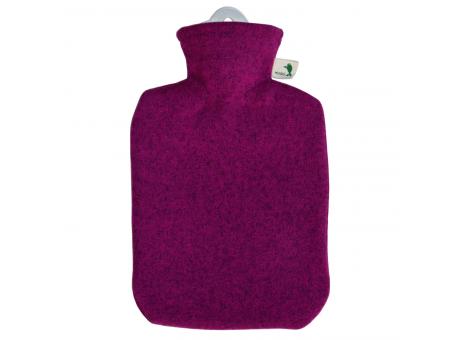 Klassik-Wärmflasche Strickbezug Filzoptik himbeere