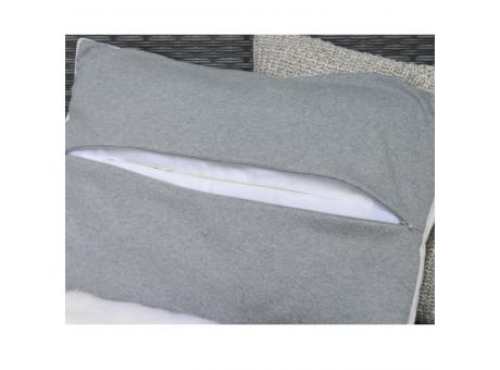 Designkissen mit Öko-Wärmflasche Strickbezug London grau
