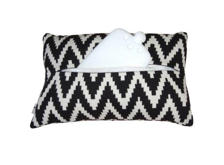 Designkissen mit Öko-Wärmflasche Strickbezug London grau