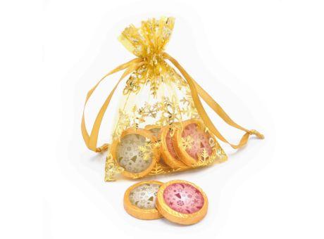Organzasäckchen Christmas gold, neutral