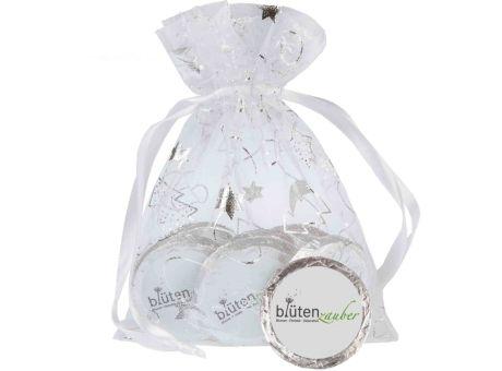 Organzasäckchen Christmas silber individuell, neutral