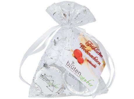 Organzasäckchen Christmas silber individuell mit Kärtchen