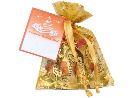 Organzasäckchen Nougat Classic 40, mit Kärtchen