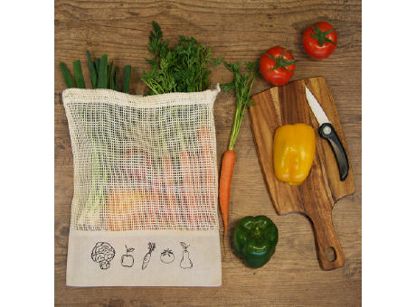 Baumwolle Obst- und Gemüse Tasche Naturfarben