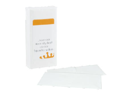 Päckchen mit 10 Papiertaschentüchern und Label 4c-Druck