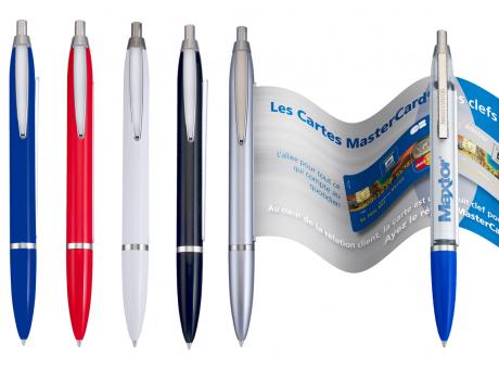 Info-Pen Classic Made in Germany Kugelschreiber mit ausziehbarer Werbefahne