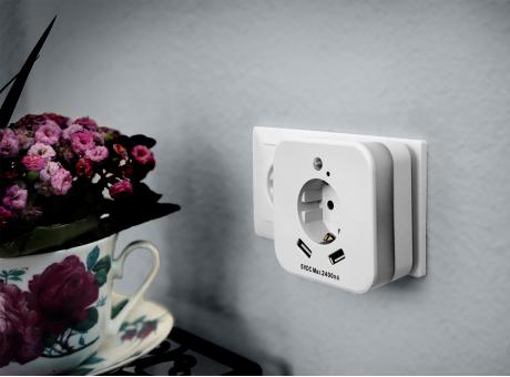 4in1 LED-Nachtlicht mit Bewegungsmelder & Steckdose inkl. USB