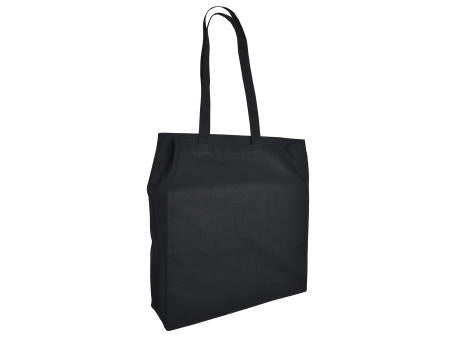 Baumwolltaschen mit langen Henkeln und Bodenfalte, 140 gr/m²