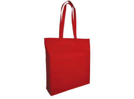Baumwolltaschen mit langen Henkeln und Bodenfalte, 140 gr/m²