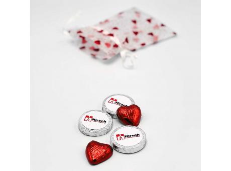 Organzasäckchen "Your Heart", neutral, indiv. Taler