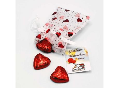 Organzasäckchen "Heart", mit Karte