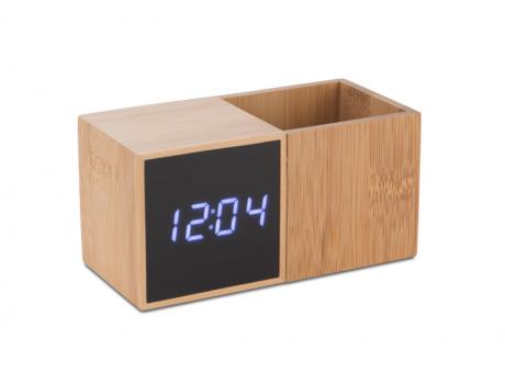 Uhr mit einem Schreibtischorganizer BAMBOO