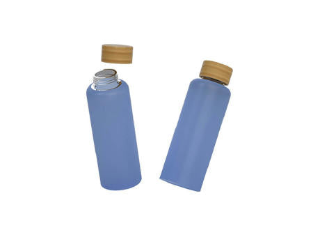 Trinkflasche aus Milchglas mit Bambusverschluss Sandy
