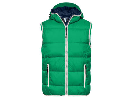 Men's Maritime Vest - Modische Steppweste mit angeschnittener Kapuze