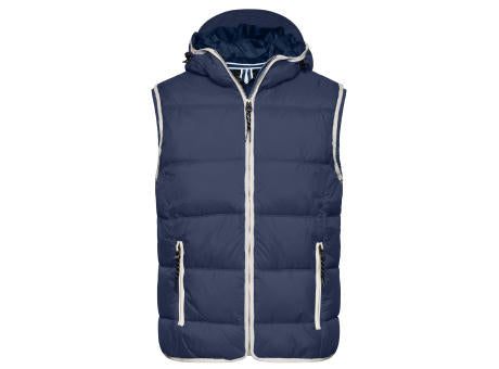 Men's Maritime Vest - Modische Steppweste mit angeschnittener Kapuze