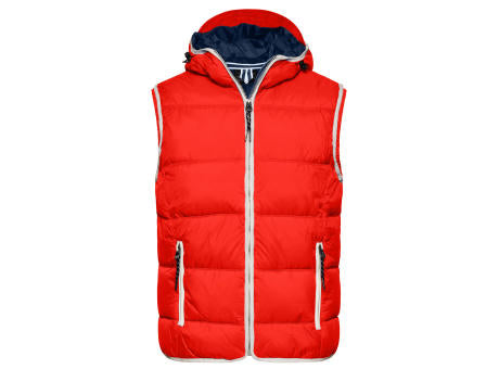 Men's Maritime Vest - Modische Steppweste mit angeschnittener Kapuze