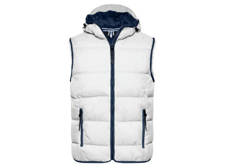 Men's Maritime Vest - Modische Steppweste mit angeschnittener Kapuze