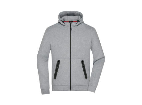 Men's Hooded Jacket - Kapuzenjacke mit modischen Details in Melange-Optik