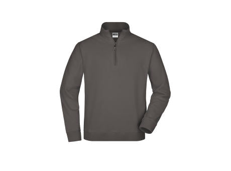 Round-Neck Zip - Sweatshirt mit Stehkragen und kurzem Reißverschluss