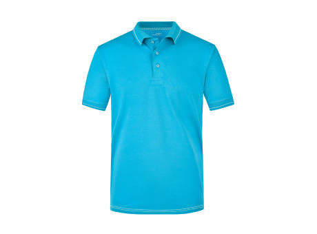 Men's Elastic Polo - Hochwertiges Poloshirt mit Kontraststreifen