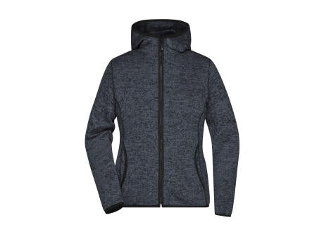 Ladies' Knitted Fleece Hoody - Kapuzenjacke aus Strickfleece in Melange-Optik