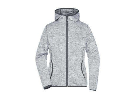 Ladies' Knitted Fleece Hoody - Kapuzenjacke aus Strickfleece in Melange-Optik