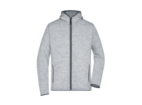 Men's Knitted Fleece Hoody - Kapuzenjacke aus Strickfleece in Melange-Optik