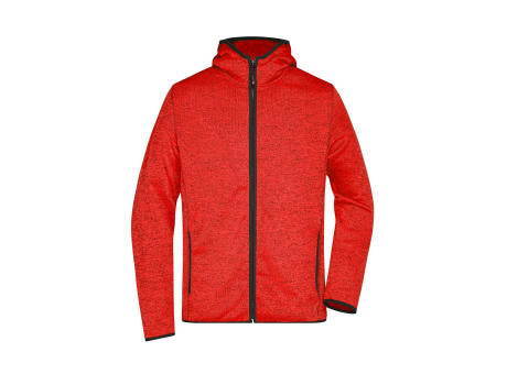 Men's Knitted Fleece Hoody - Kapuzenjacke aus Strickfleece in Melange-Optik