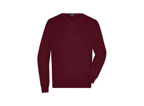 Men's V-Neck Pullover - Klassischer Baumwoll-Pullover