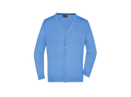 Men's V-Neck Cardigan - Klassische Baumwoll-Strickjacke