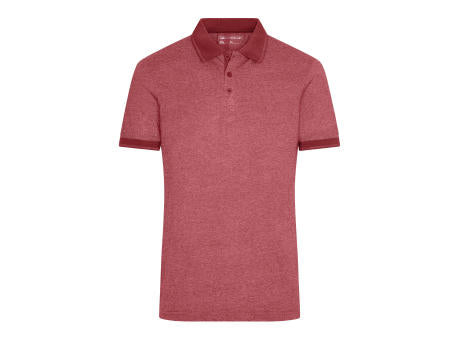 Men's Heather Polo - Melange Polo mit modischen Details