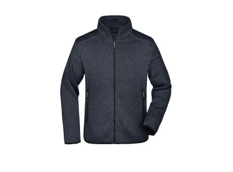Men's Knitted Fleece Jacket - Modische Strickfleece Jacke mit Stehkragen