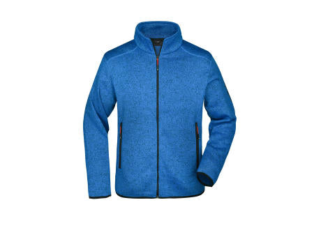 Men's Knitted Fleece Jacket - Modische Strickfleece Jacke mit Stehkragen
