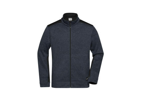Men's Knitted Workwear Fleece Jacket - STRONG - - Pflegeleichte Strickfleece Jacke im Materialmix