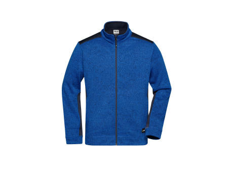 Men's Knitted Workwear Fleece Jacket - STRONG - - Pflegeleichte Strickfleece Jacke im Materialmix