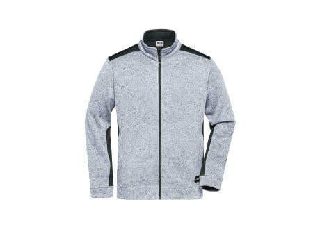 Men's Knitted Workwear Fleece Jacket - STRONG - - Pflegeleichte Strickfleece Jacke im Materialmix