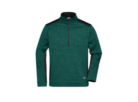 Men's Knitted Workwear Fleece Half-Zip - STRONG - - Pflegeleichter Strickfleece Troyer im Materialmix