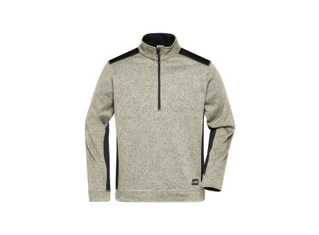 Men's Knitted Workwear Fleece Half-Zip - STRONG - - Pflegeleichter Strickfleece Troyer im Materialmix