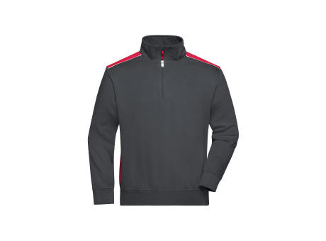 Workwear Half-Zip Sweat - COLOR - - Sweatshirt mit Stehkragen, Reißverschluss und Kontrasteinsätzen
