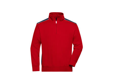 Workwear Half-Zip Sweat - COLOR - - Sweatshirt mit Stehkragen, Reißverschluss und Kontrasteinsätzen